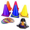 Carnival Games Set Propylene with Mesh Bag Traffic Cone Throwing Rings Set for Outdoor Sports 23cm 9.1in