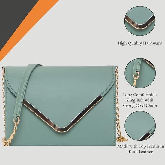 Сумка-слинг ADISA для женщин и девочек с V-образным клапаном и золотой цепочкой