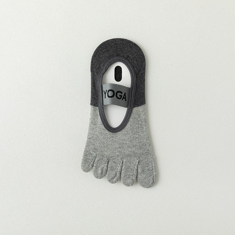 Женские носки для йоги с пятью пальцами, силиконовые нескользящие бандажные носки для балета, пилатеса, дышащие хлопковые спортивные носки с открытой спиной для танцев в помещении