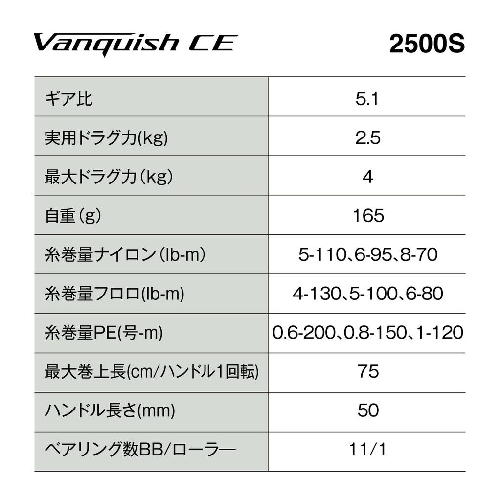 Shimano 26 Vanquish CE 2500S Spinning Reel