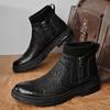 Модные новые мужские ботильоны, повседневные кожаные легкие уличные ботинки с боковой молнией, мужские классические дышащие рабочие ботинки, зимние нескользящие