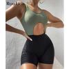 New Sexy Splicing Cut Out Shorts Women Swimwear One Piece Swimsuit Female Padded Bather Bathing Suit Swim Lady