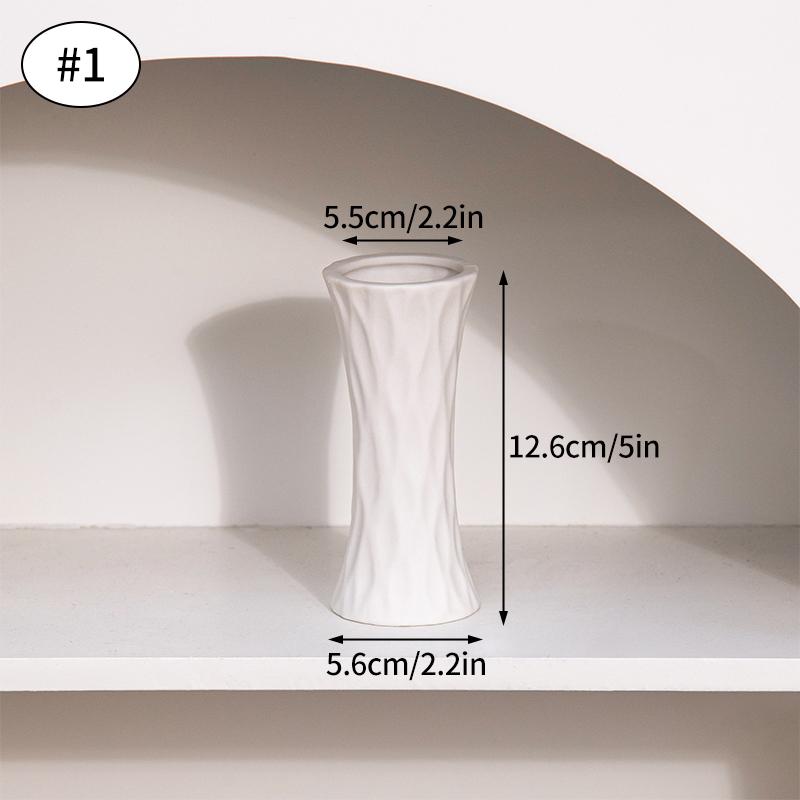 Ins White Ceramic Vase Room Decor Modern Ceramic Flowers Bottle Decorative Aesthetic Flowers Vase Wedding Home Decoration