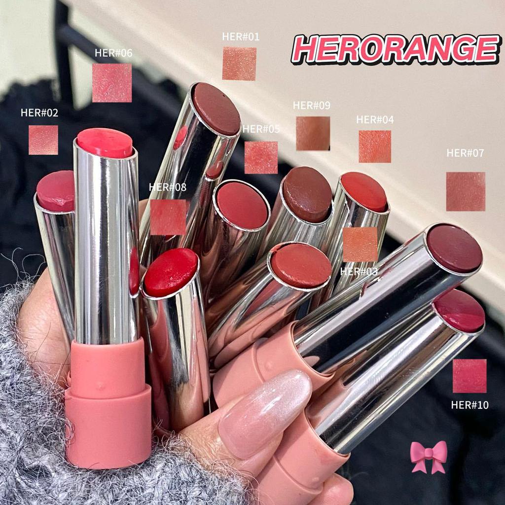 HERORANGE Light Rhyme Glossy Lipstick: Long-Lasting, Plumping Korean-Style Lip Glaze