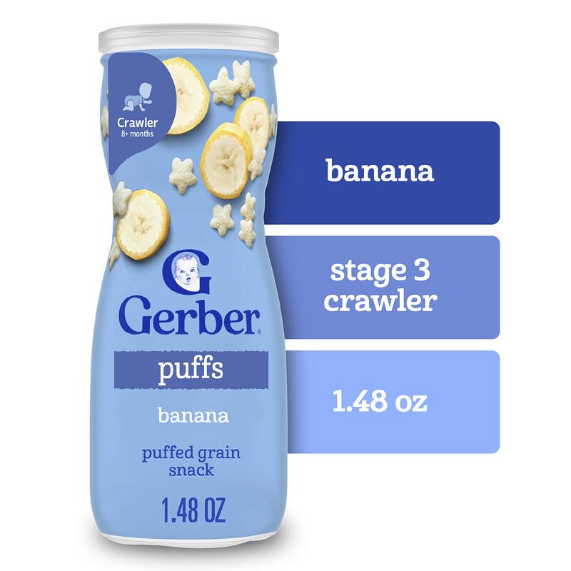 Puffs, Puffed Grain Snack, Crawler 8+ Months, Banana, 1.48 oz (42 g)