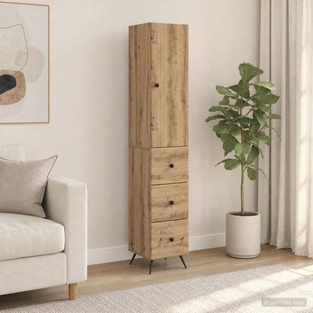 2 Piece Cabinet Set Artisan Oak Finish 34.5 x 34.5 x 90 cm