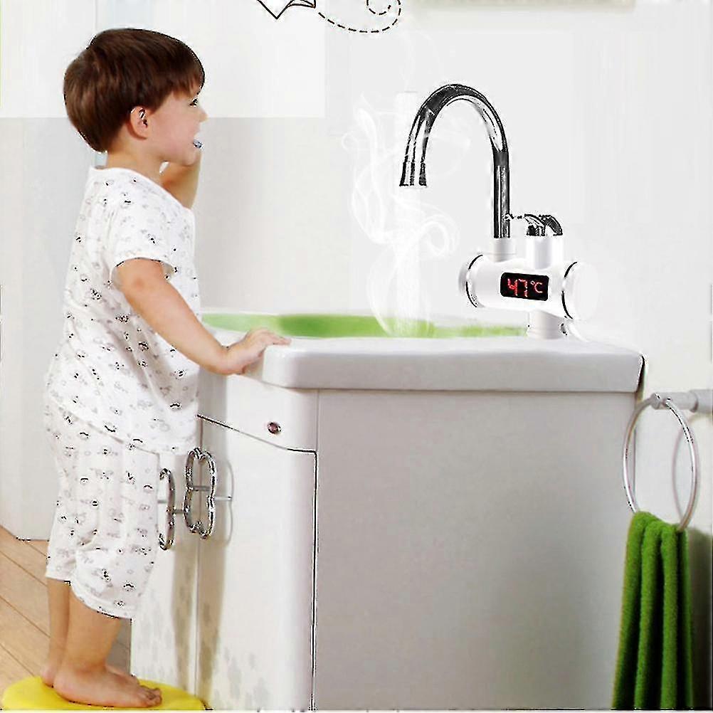 360 Electric Instant Water Heater Faucet Tap Kitchen Fast Heat Led New - European Standard