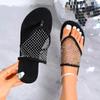 Fashion Women Slippers 2025 Summer New Flat Bottom Sandals Flip Flops Hollow Sexy Flats Bottom Slippers Slides Women Zapatos De Mujer