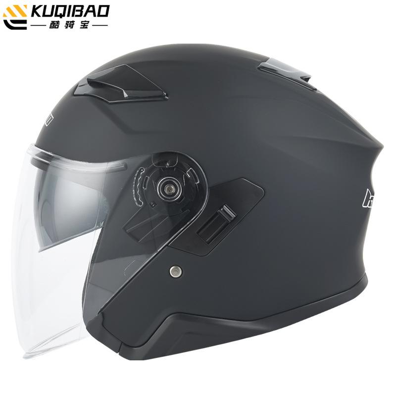 Мотоциклетный шлем Kuqibao, мужской и женский, для электромобиля, полушлем, рыцарский шлем, шлем с двумя линзами, всесезонный, универсальный, сертификация 3C