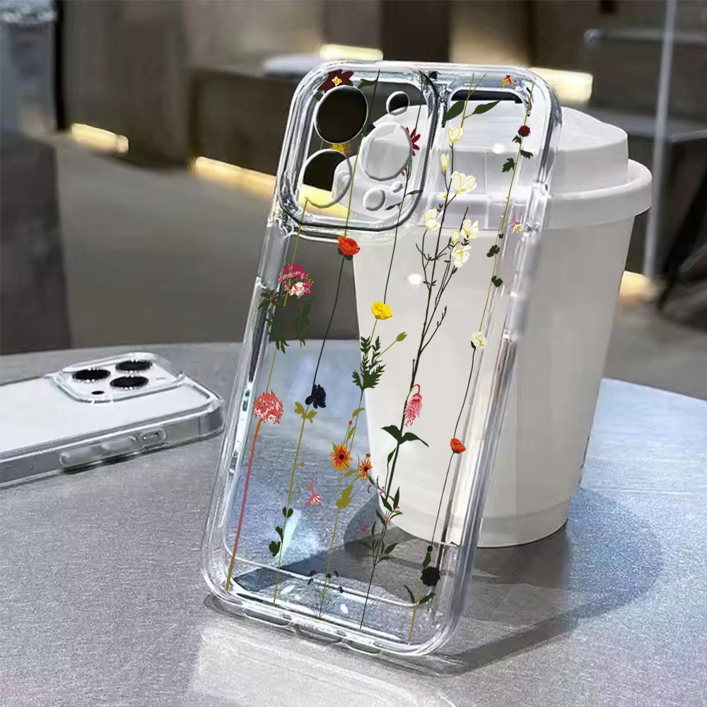 Чехол для телефона для iphone 7 8 6 Plus 11 12 13 14 Pro Max SE 2020 2022 Пара Цветок Розы Масляная Живопись Прозрачный Мягкий Чехол