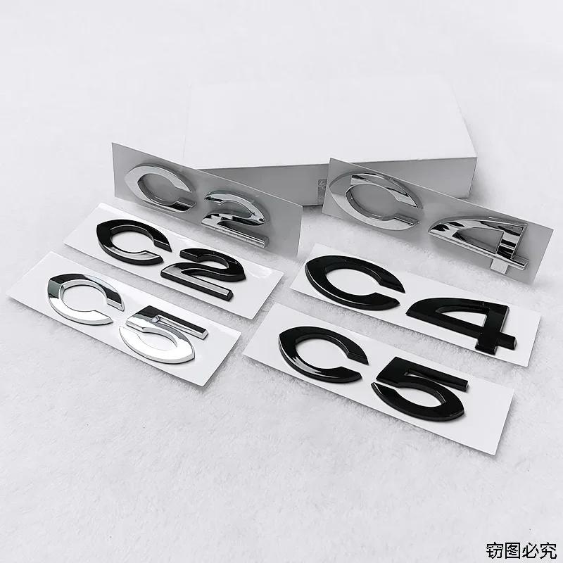 ABS 3D Sticker Styling for Citroen C2 C4 C5 Logo Car Rear Trunk Badge Auto Body Emblem Decals Auto Modified Accessories