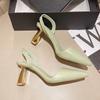 Women Brand Slingback Design Thin Heeled Pumps High Heels Sandals for Woman Slip On Pointed Toe Party Shoes Women D310