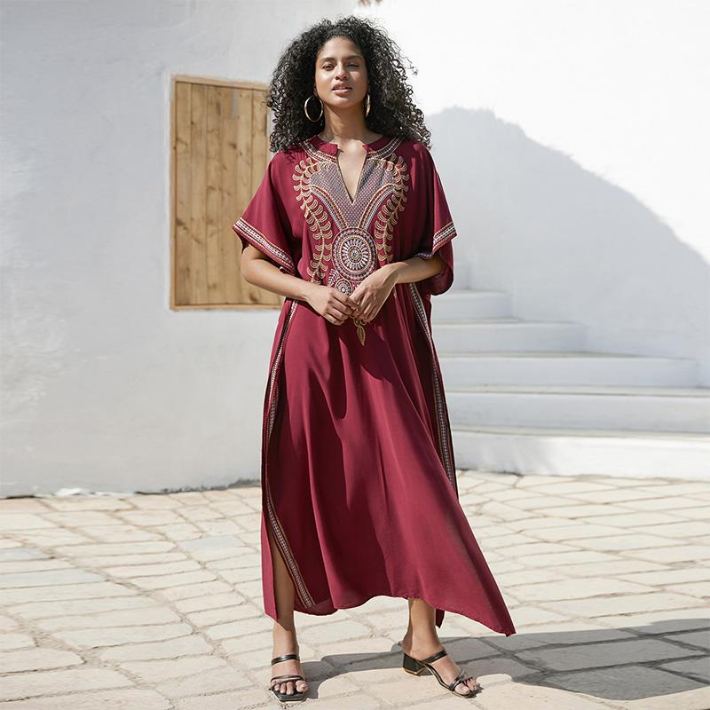 EDOLYNSA 2024 богемное белое бикини с v-образным вырезом, накидки, длинная туника, сексуальное платье-кафтан, женское платье больших размеров, пляжная одежда, купальный костюм, накидка Q1545