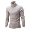 Men's High Collar Sweater Autumn and Winter Fashion Men's Long Sleeve Warm Knitted Turtleneck Sweater Keep Warm Pullovers