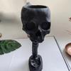 Resin Skull Planter Realistic Skull Planter with Spine Stand Home Decor Flower Pot Candy Bowl for Halloween Skull for Indoor