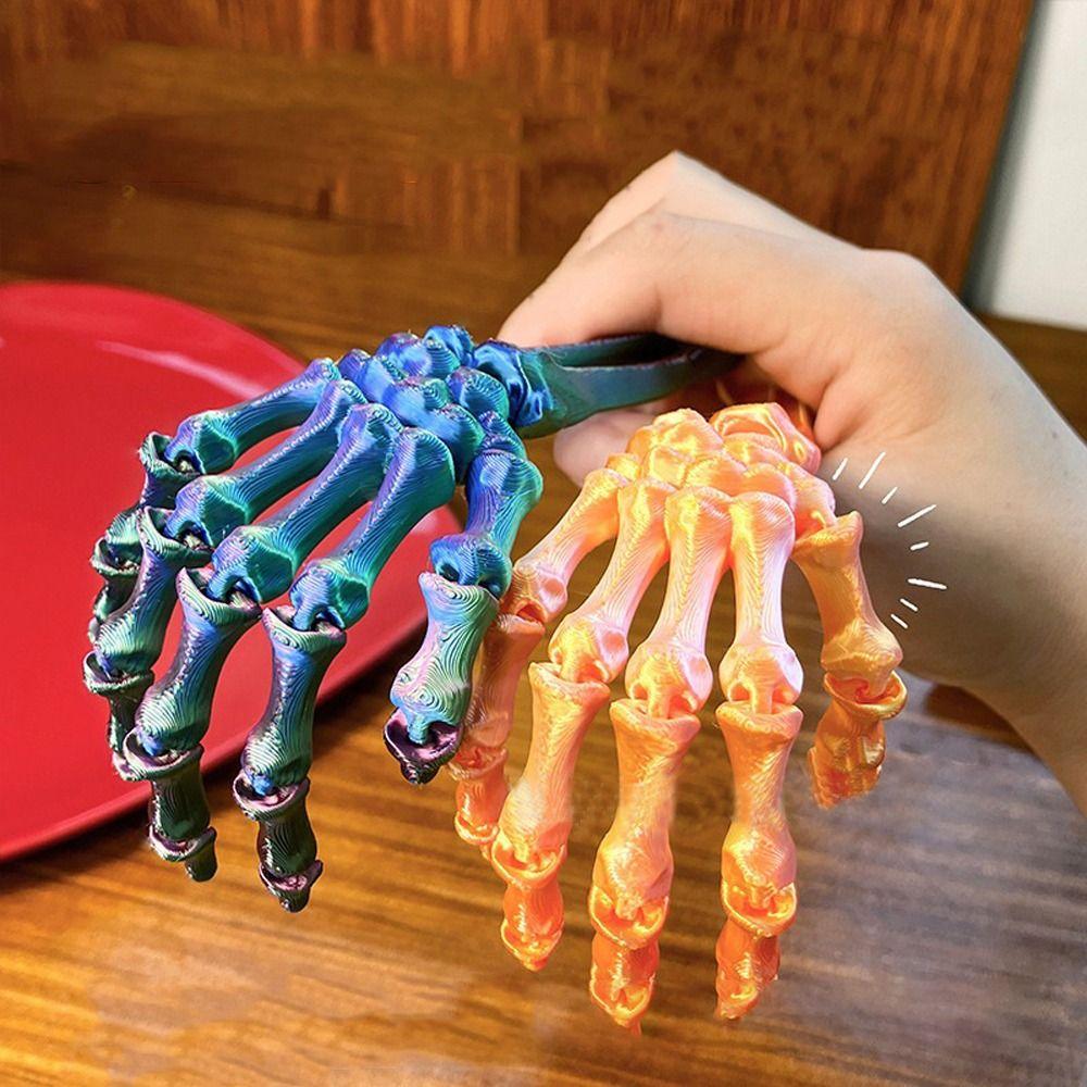 Spooky Movable Joint Skeleton Claw 3D Printed Human Skeleton Palm Model Halloween Decoration