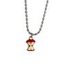 Creative Cute Apple Kernel Fruit Pendant Necklace for Women Fashion Silver Color Metal Rice Beaded Clavicle Chain Jewelry Gifts