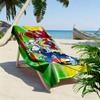 Samurai Cat 2D Flat Print Beach Towel, Large Soft Quick Dry Towel for Beach Camping Swimming.NSTJ0928236