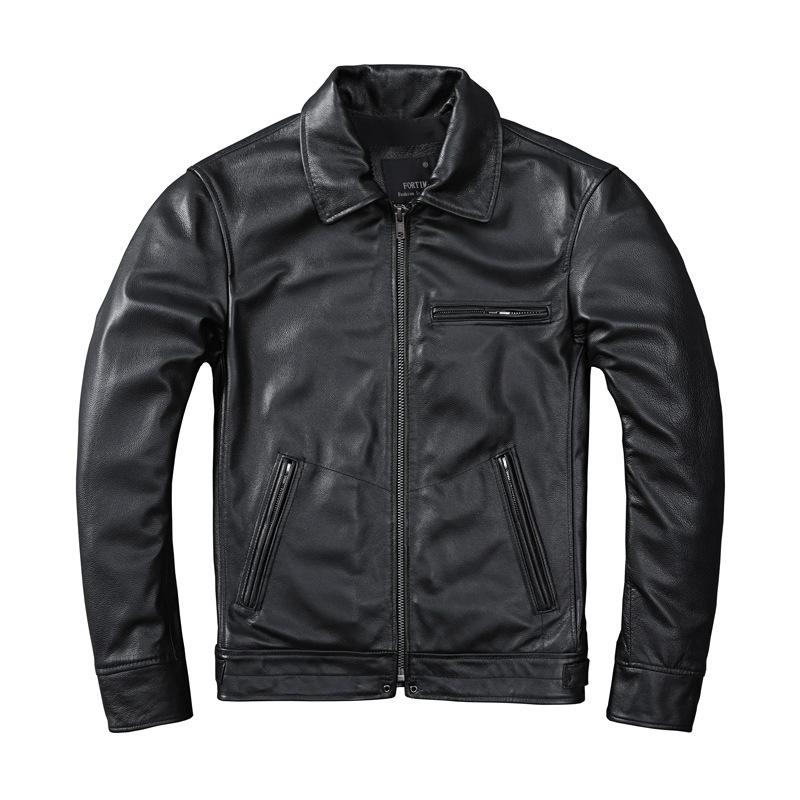 Mulholland Drive Replica Classic First Layer Soft Calfskin Leather Jacket for Men Slim Leather Casual Jacket