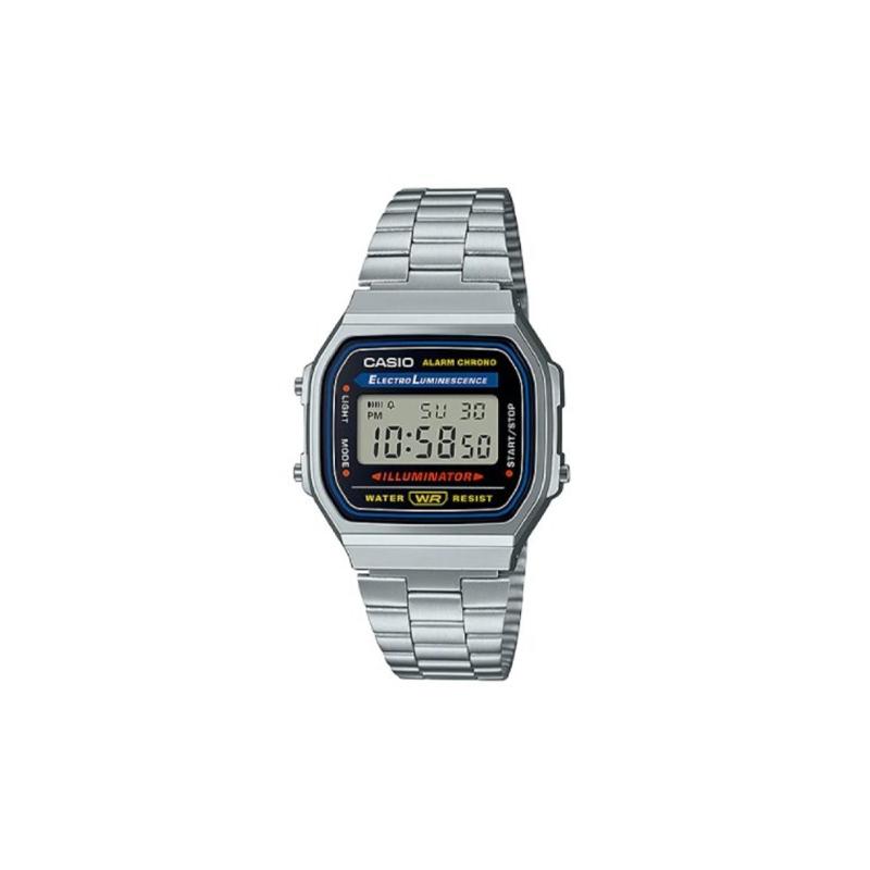 Casio Серия VINTAGE-A168 Ретро Маленький Серебристый Самородок Водонепроницаемый Кварцевый Механизм Стальной Ремешок Японские и Корейские Часы Мужские Часы A168WA-1W