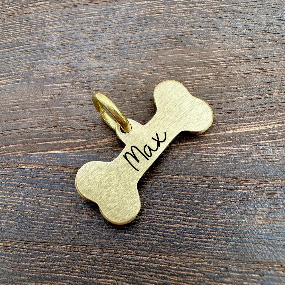 New Bone Personalized Dog Tag Name Pet ID Tag Solid Brass Pets Anti-lost Tag Puppy Accessories Dogs Collar Customized Engraved