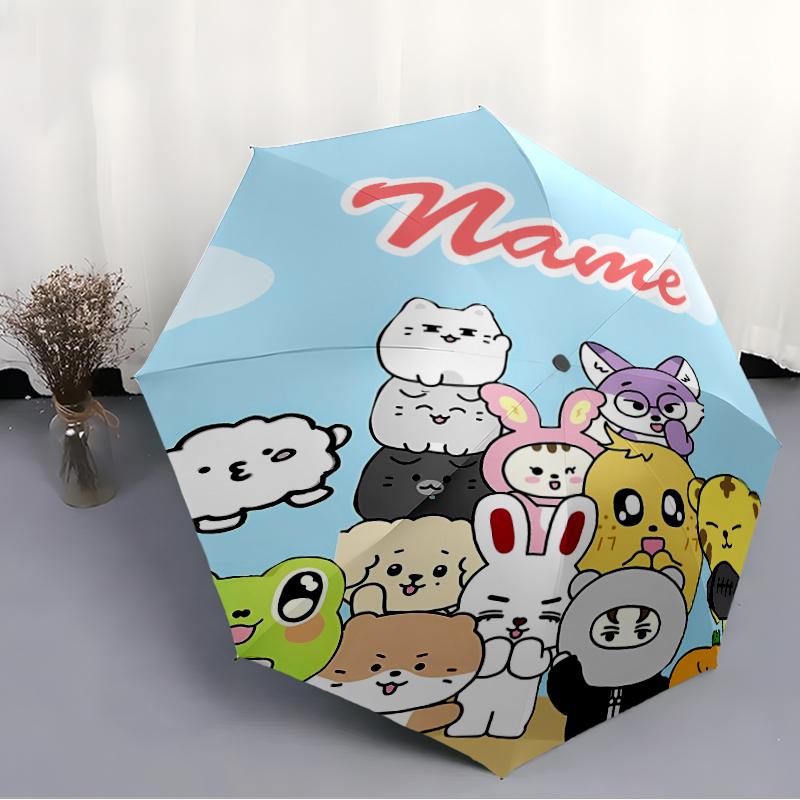 Personalized Name K-Kpop Team Print Umbrella - Automatic Open/Close, Eight-Rib Durable Frame, Automatic Folding Umbrella