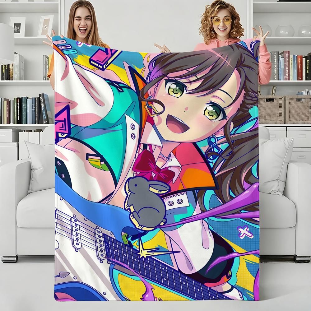 Anime B-BanGDream Throw Flannel Blanket Perfect for Sofa Office Bed Travel Sleep Read Relax Camping four season use