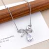 Necklace hot-selling bow necklace accessories temperament simple ins wind copper inlaid zircon fashion versatile accessories