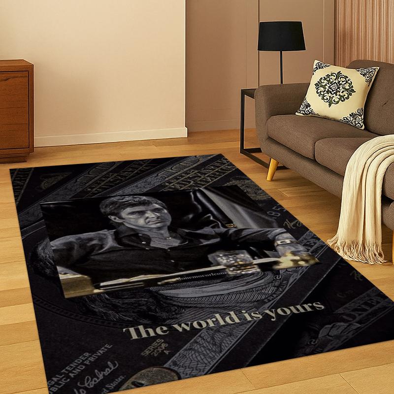 3D Ковер Scarface Классический Фильм Тони для Спальни Гостиной Дивана Игровой Комнаты Придверный Коврик Домашний Декор, Детская Игровая Зона Ковер Нескользящий