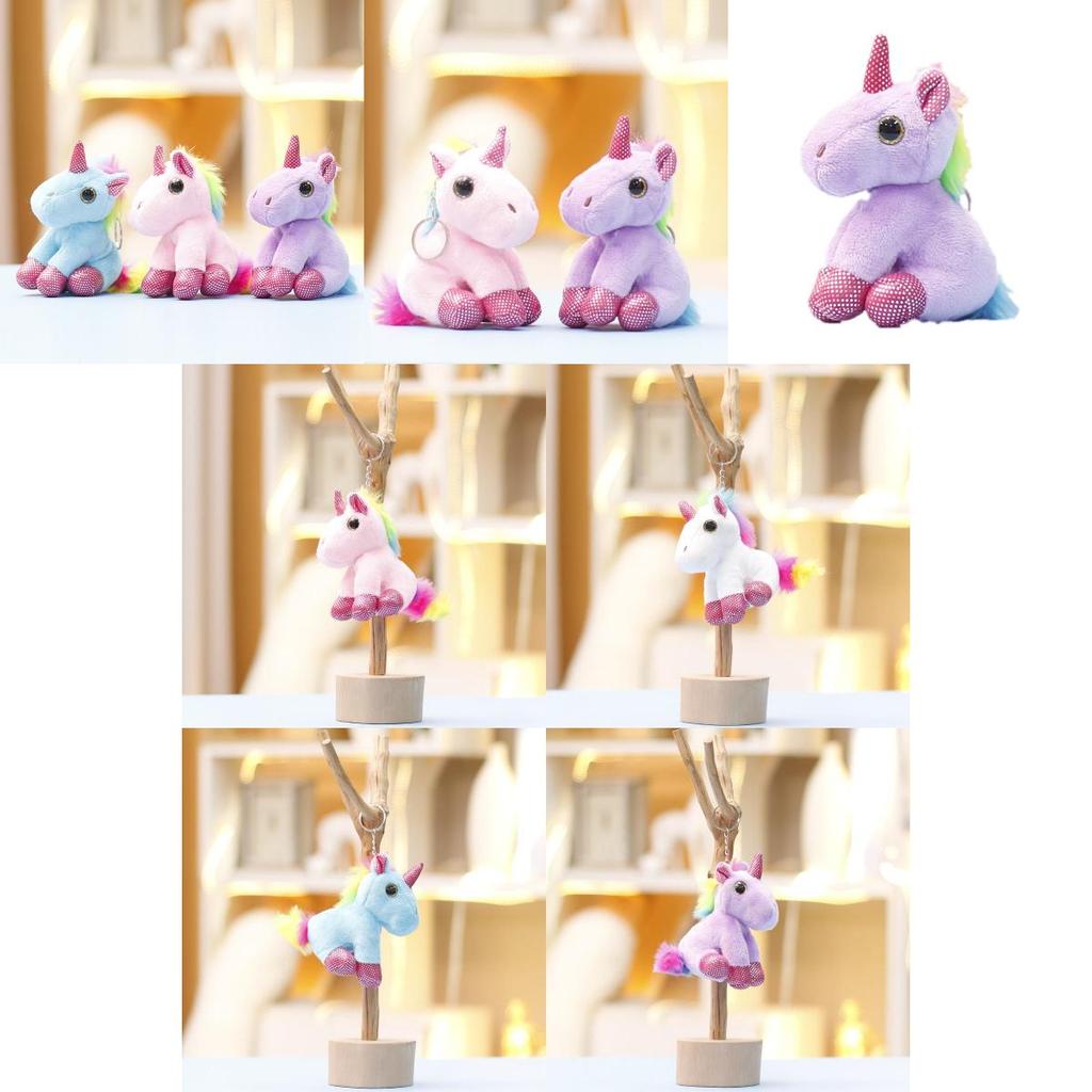 Plush Unicorn Toy With Pp Cotton Filling For Girls Gift Keychain And Bag Decor