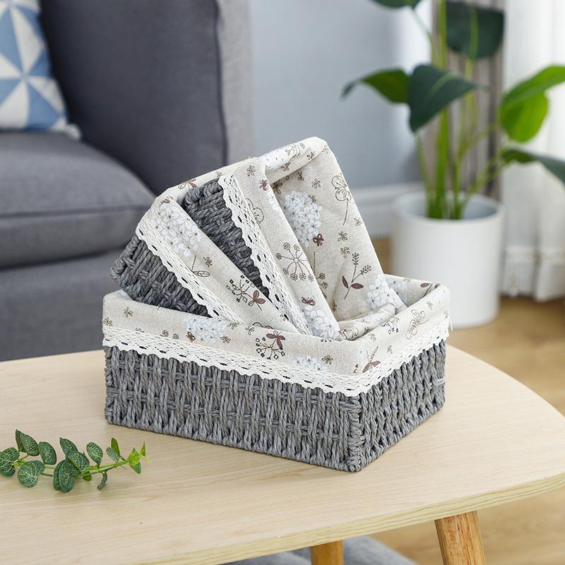 Плетеная корзина для хранения с тканевой подкладкой Подарочная корзина для сезонных поздравлений SML