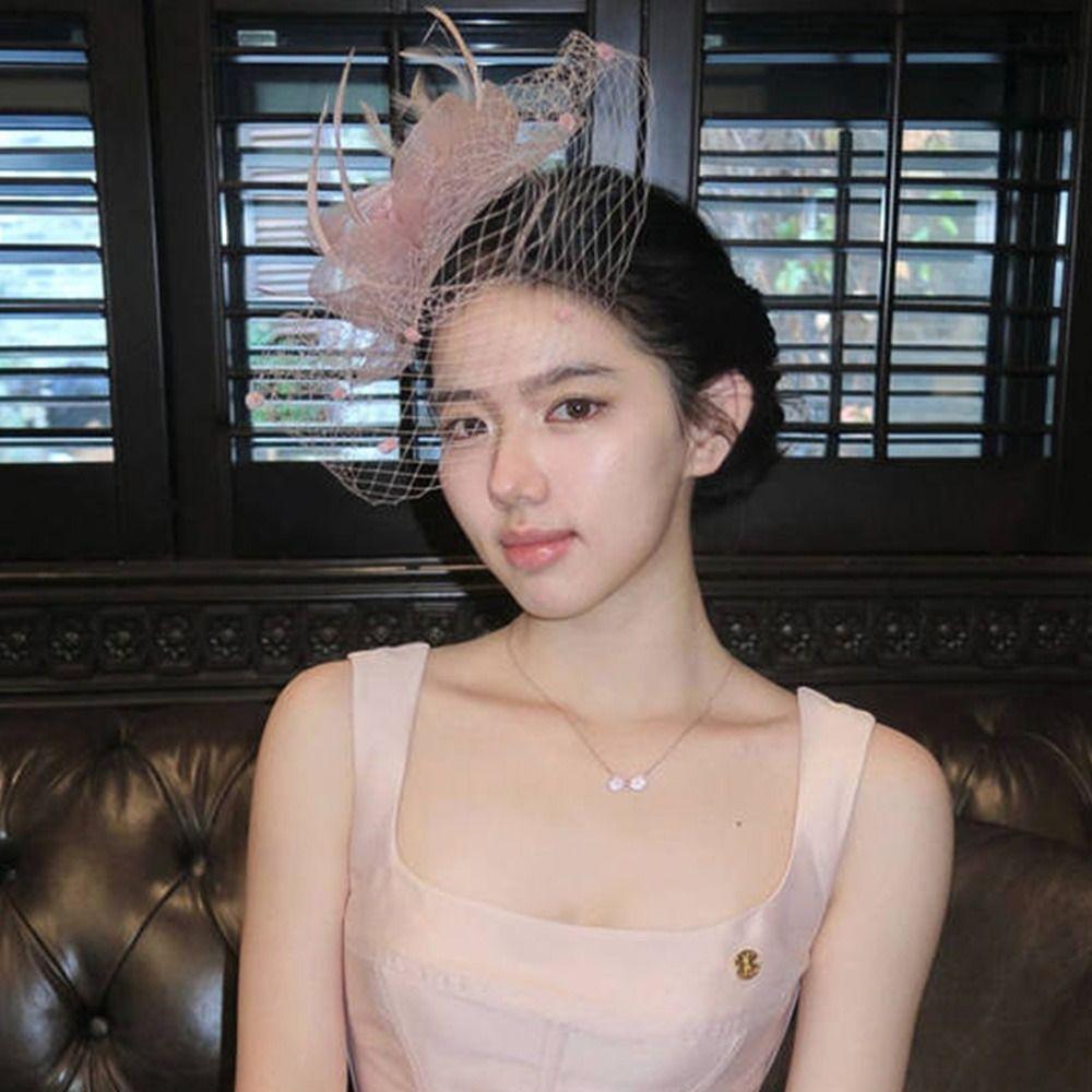 Свадебная повязка на голову в французском стиле, свадебная сетчатая фата, закрывающая лицо, фата невесты, повязка для волос, аксессуары для волос