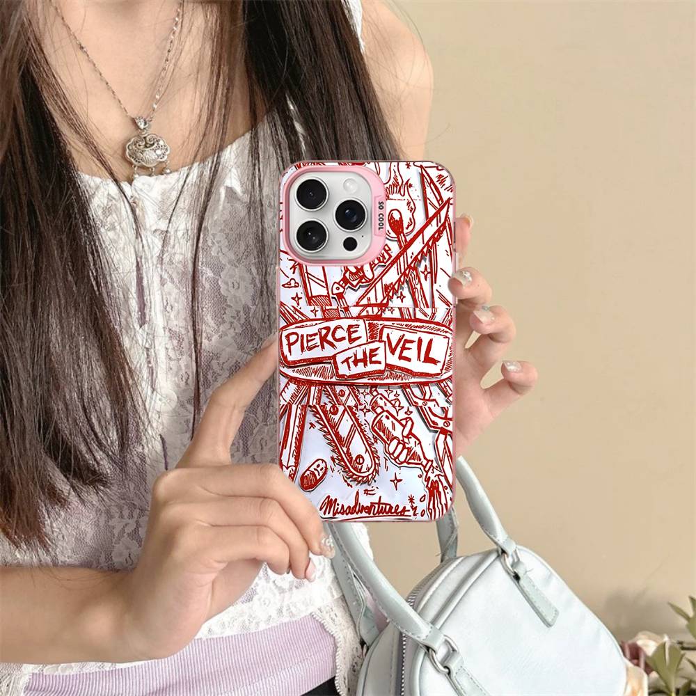 P-Pierce The Veil Band Phone Case Color Silver Shell For IPhone 17 16 15 14 13 12 11 Pro Max Plus