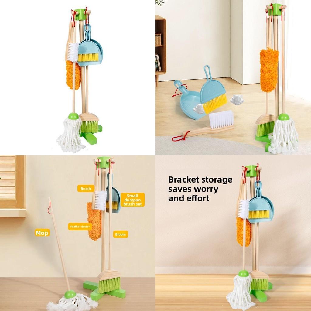 Cleaning Kids Wooden Toy Kit Interactive Role Play Emotional Cognitive Growth