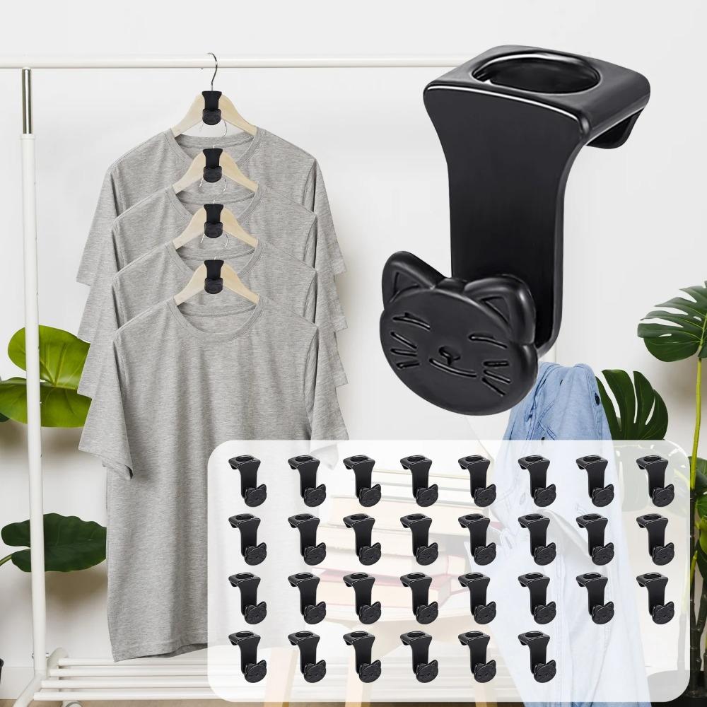 18PCS Space Triangles for Hangers, Clothes Hanger Organizer Bear Shaped Heavy Duty Cascading for Closet