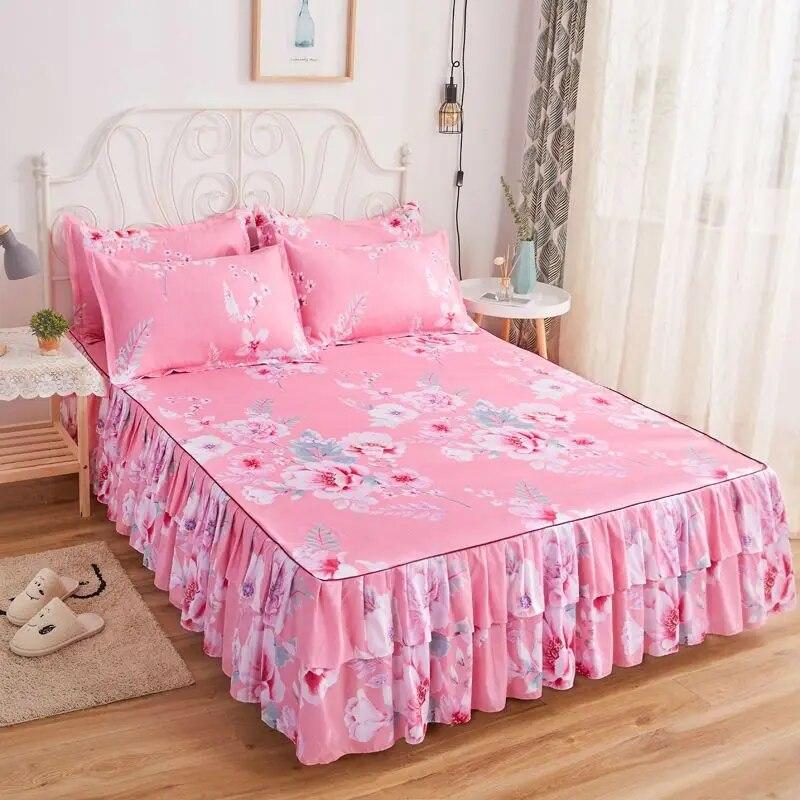 Korean Version Bed Skirt Style Single Piece Bed Sheets Bed Covers Mattresses Anti Slip Protective Covers Dust Covers