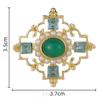 Baroque Court Pearl Green Hollow Gemstone Brooch, Retro Corsage Men's and Women's Clothing Pins