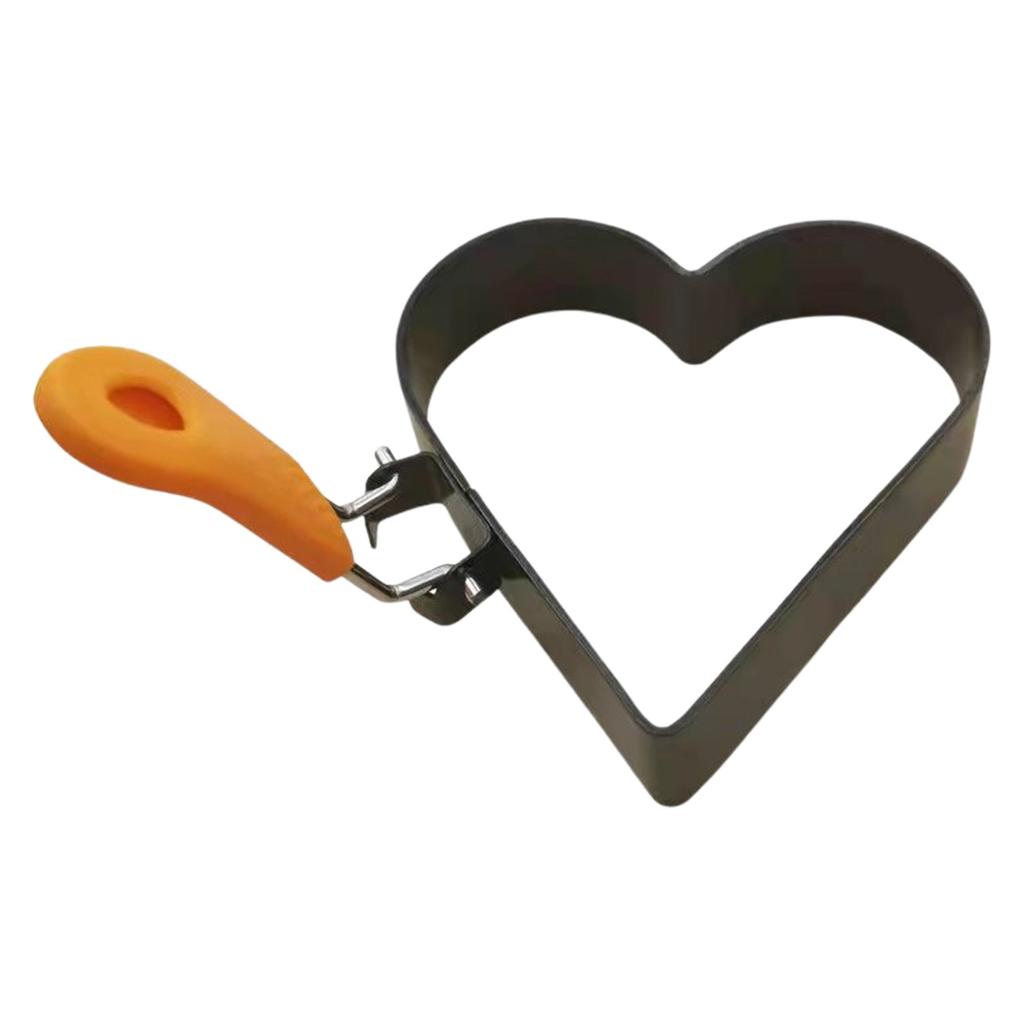 Кольцо для яиц со складной ручкой, кольца для яиц в форме сердца из нержавеющей стали для жарки яиц, английских кексов, приготовления сэндвичей на завтрак, бургеров