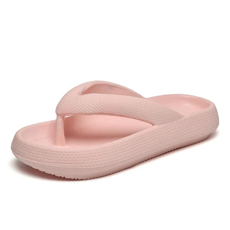 Womens Slippers Soft Sole Platform Flip Flops Women 2024 Summer Beach Non Slip Men Slippers Coulple Thick Sole Bathroom Slippers