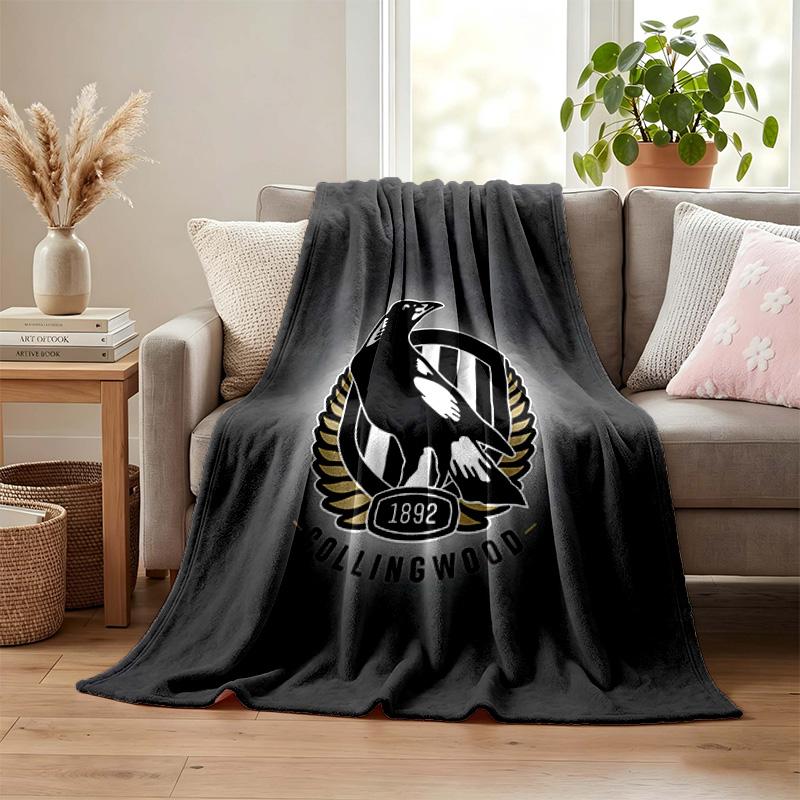 Collingwood Football Club blanket Flannel Blanket Soft Cozy Plush Throw for Sofa Bed Lightweight Home Decoration Gifts for Christmas various holidays