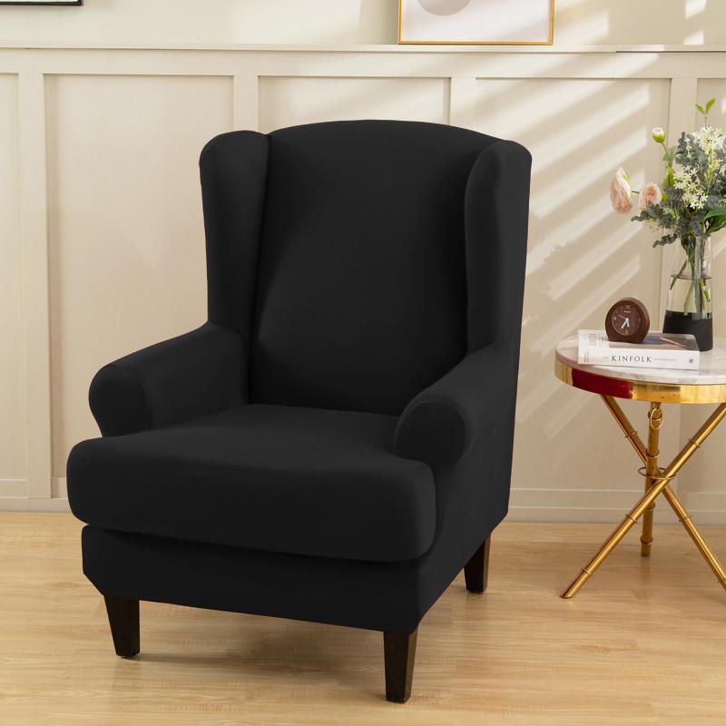 Чехлы для однотонных кресел с подголовниками, эластичный чехол для кресла с подушкой и чехлом для сиденья, эластичный съемный защитный чехол для дивана