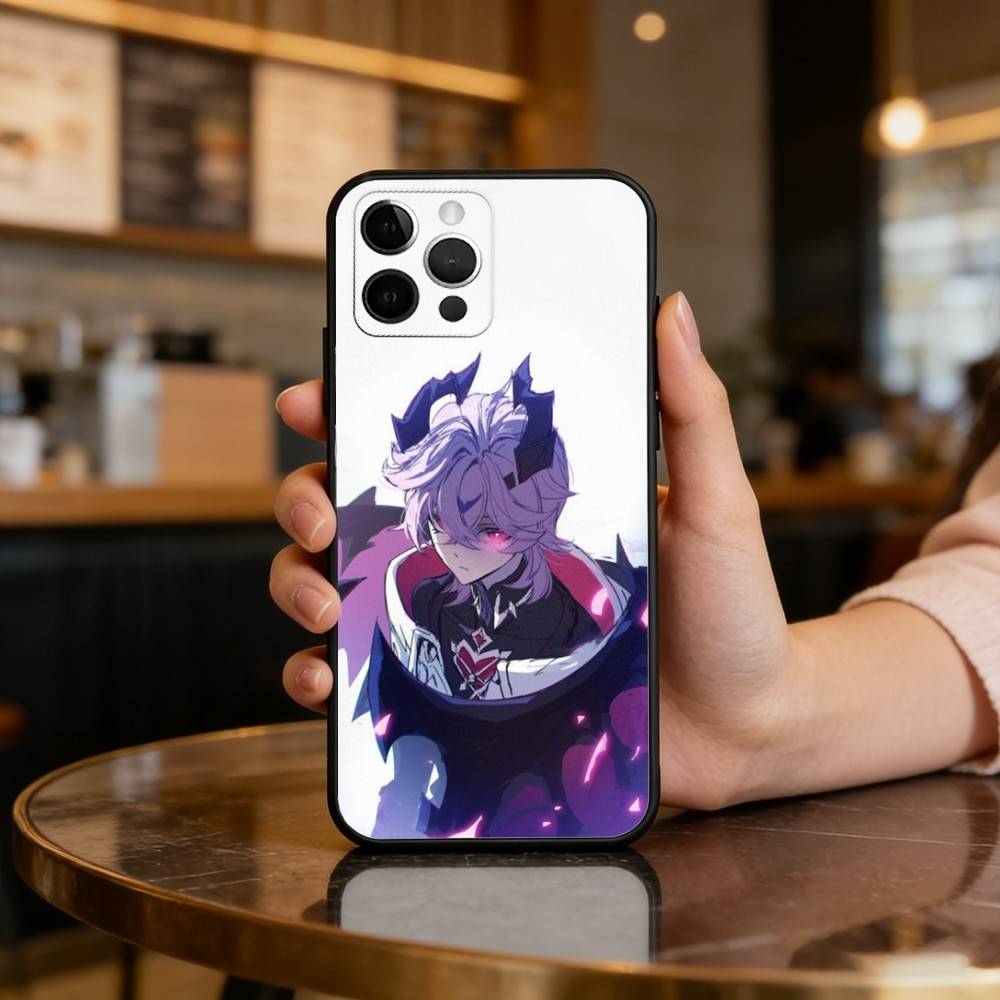 Чехол для телефона Genshin Impact D-Durin Для iPhone 17,16,15,14,13,12,11 Plus,Pro Max,Мягкий Силиконовый Черный Чехол