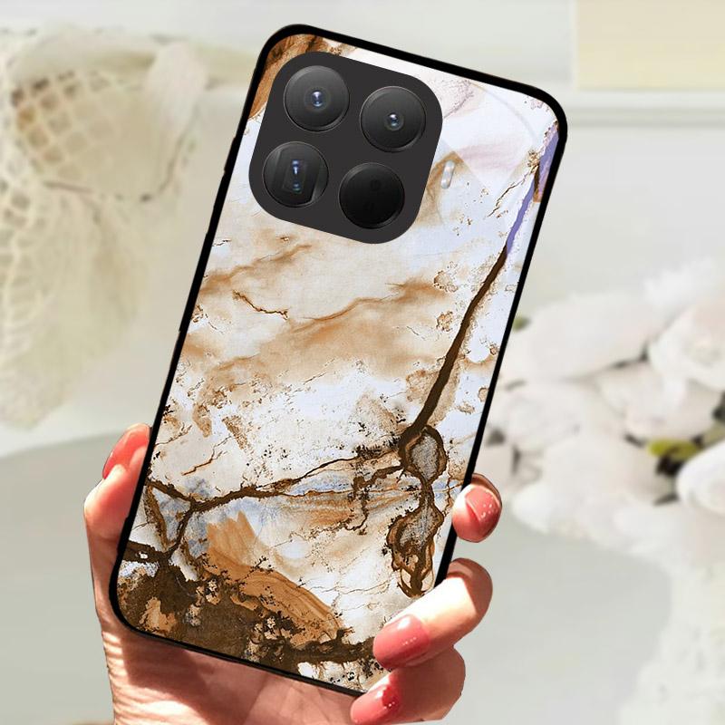 Чехол для Xiaomi 15T Pro Модный Закаленное Стекло Задняя Крышка Телефона Для Xiaomi 15TPro 15 T Xiaomi15T Защитный Чехол Fundas Coque