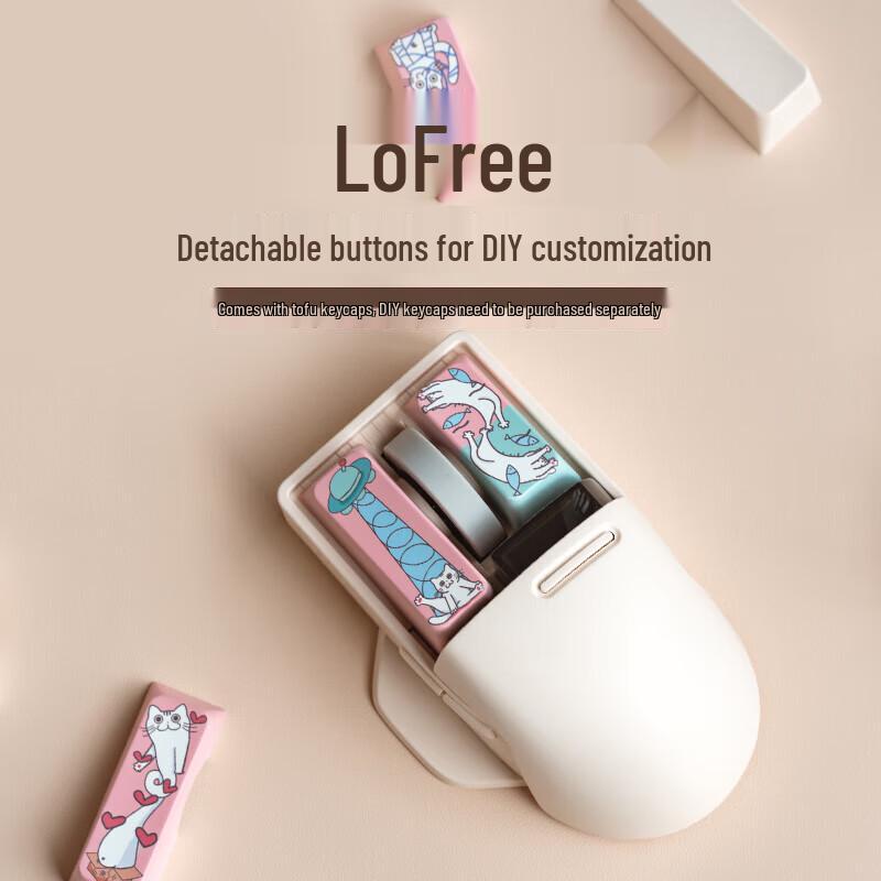 LOFREE Tri-Mode Wireless PBT Office Mouse with OLED Display