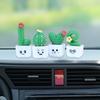 4/8Pcs/Set Mini Potted Cactus Ornament Cartoon Expression Love Shape Cactus