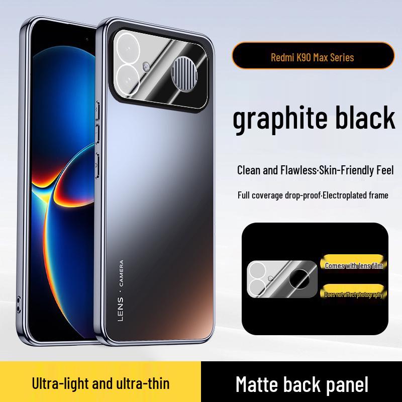 Электрооцинкованный чехол для телефона Redmi K90 Max с защитой камеры - Простой деловой дизайн, Полная защита для K90 Pro Max