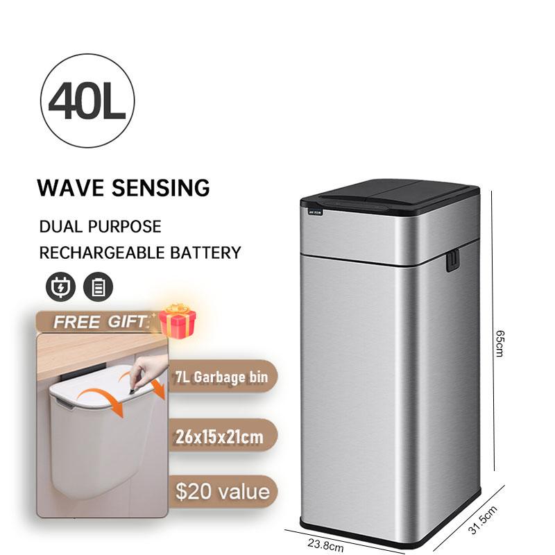 Умный мусорный бак из нержавеющей стали, автоматический датчик, кухонное мусорное ведро, большая емкость, корзины для пищевых отходов, корзина для мусора в ванной комнате