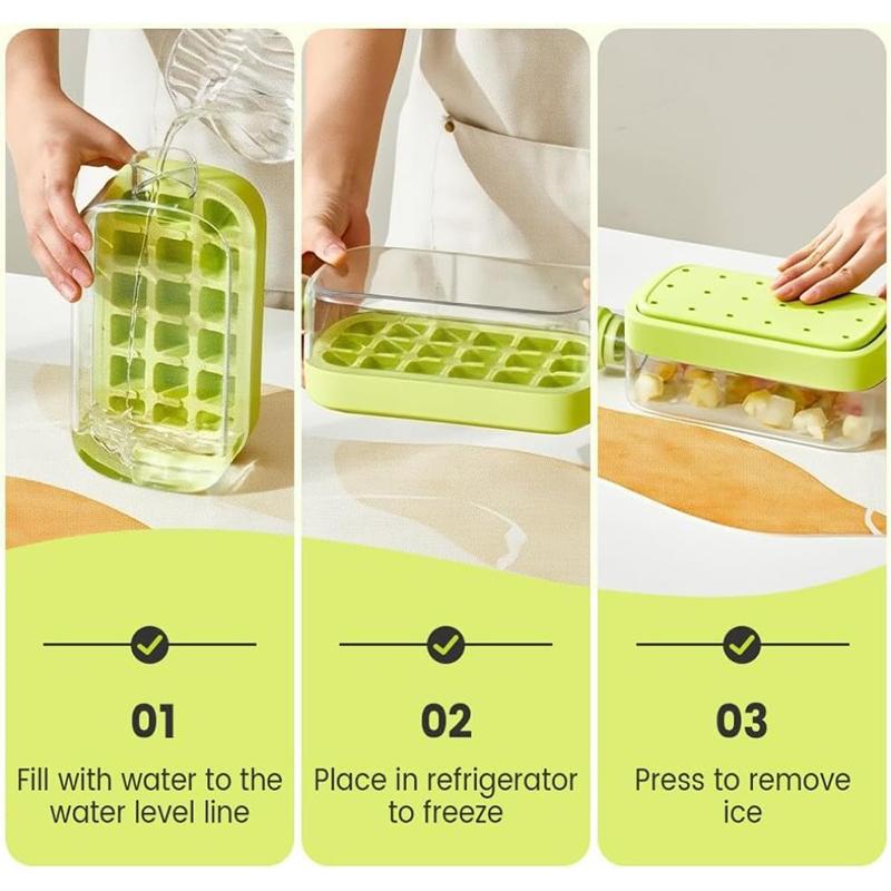 Ice Cube Tray Bottle With Lid No Touch No Spill Freezer Ice Tray With Straw Cable Tie Mold Reusable Food Grade Ices Maker Gadget