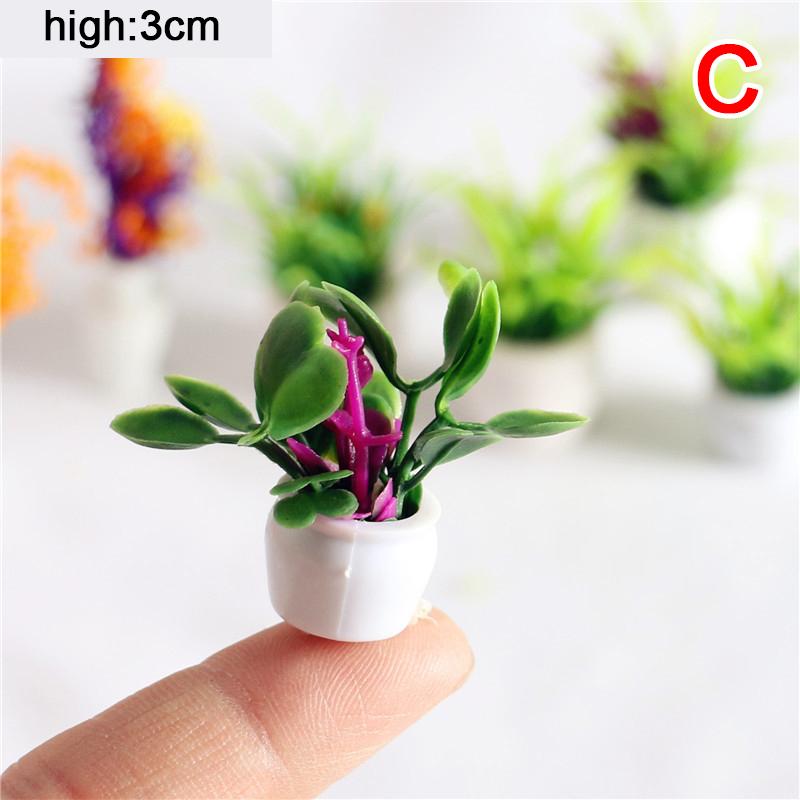 12 Стиль 1:12 кукольных мини-горшочков для растений из экологически чистой смолы, аксессуары для домашнего декора