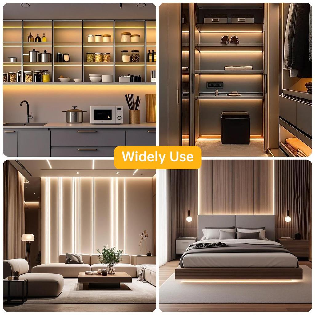 Беспроводное управление по Bluetooth через приложение Светодиодная лента под шкаф CCT 2700K-6500K Цветовая температура Диммируемая COB светодиодная лента для кухни